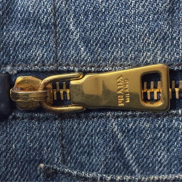 Authentic Prada luxury designer signature denim Canapa tote bag with strap - Picture 11 of 16